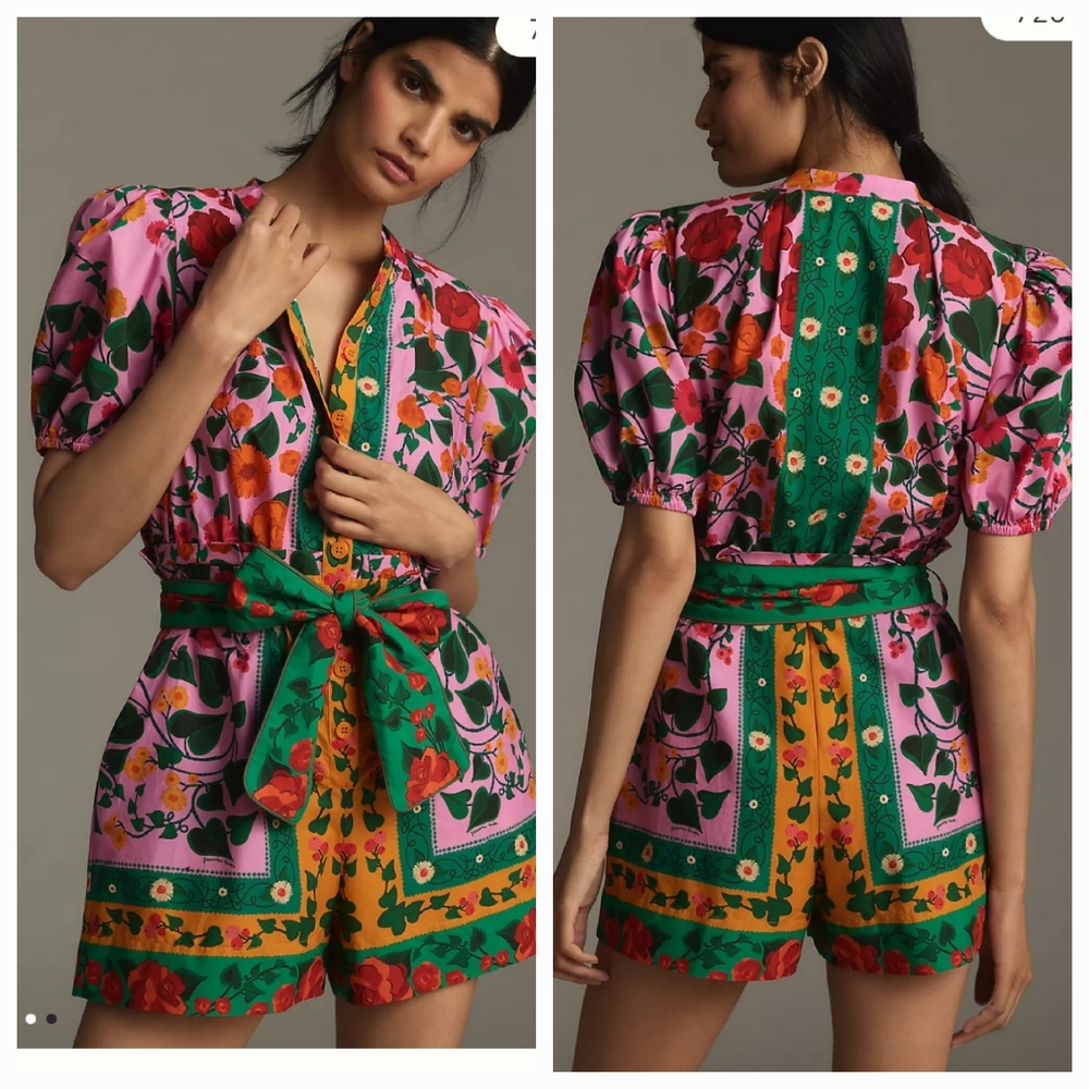 Farm Rio Tropical Tie Romper
